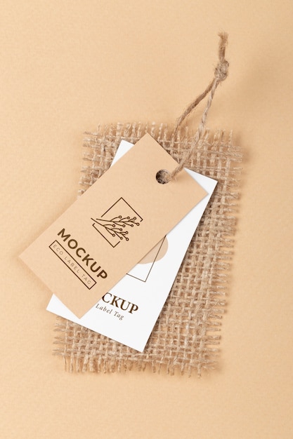 Beautiful eco paper labels mockup