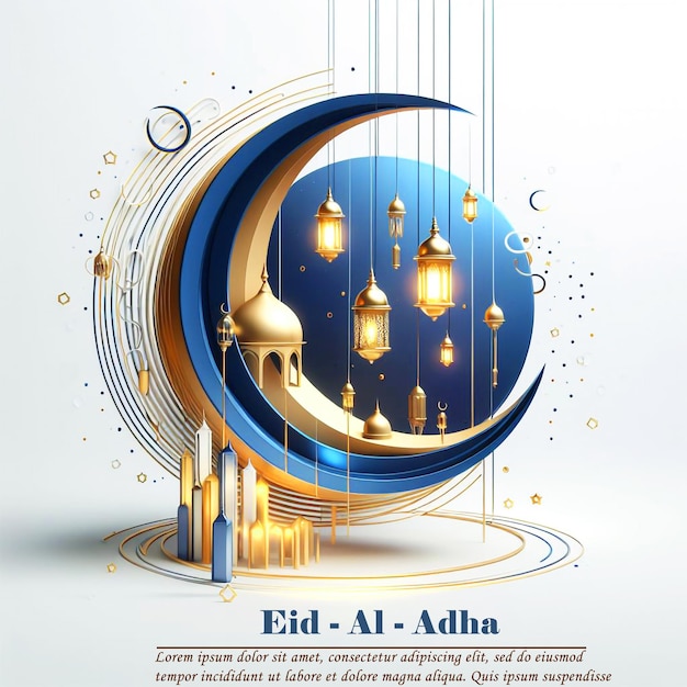 Beautiful Eid Al Adha mubarak festival decorative background