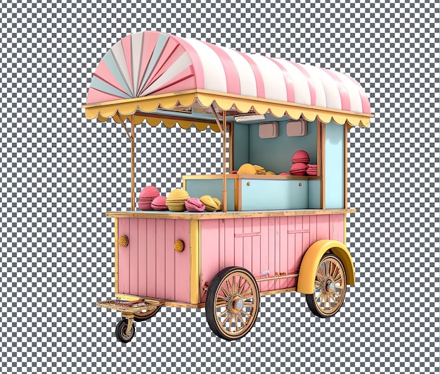 PSD beautiful electric ice cream cart isolated on transparent background