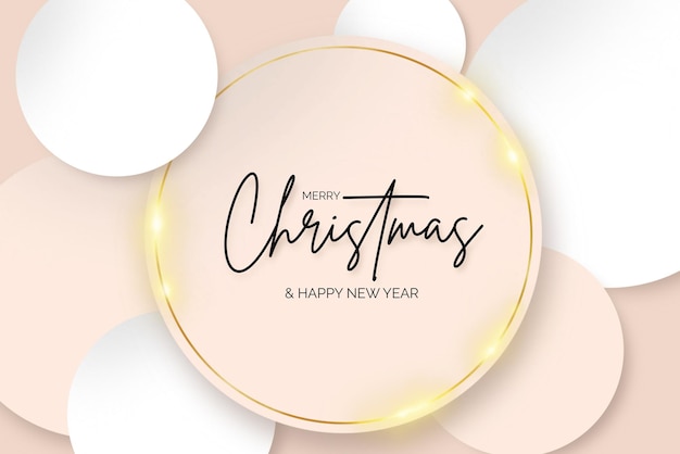 Beautiful and elegant christmas invitation background with circular elements.