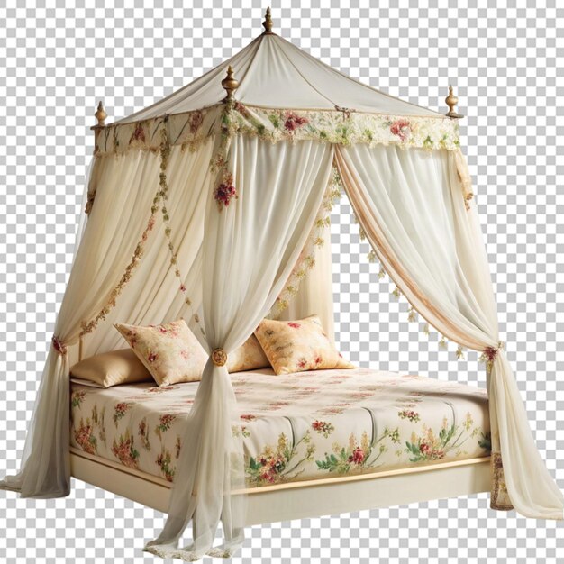 PSD beautiful embroidered silk bed canopy