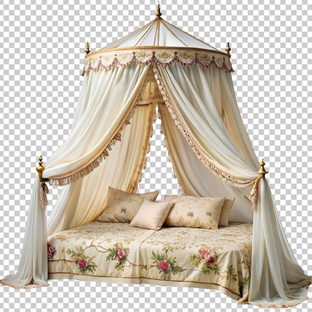 Beautiful Embroidered Silk Bed Canopy