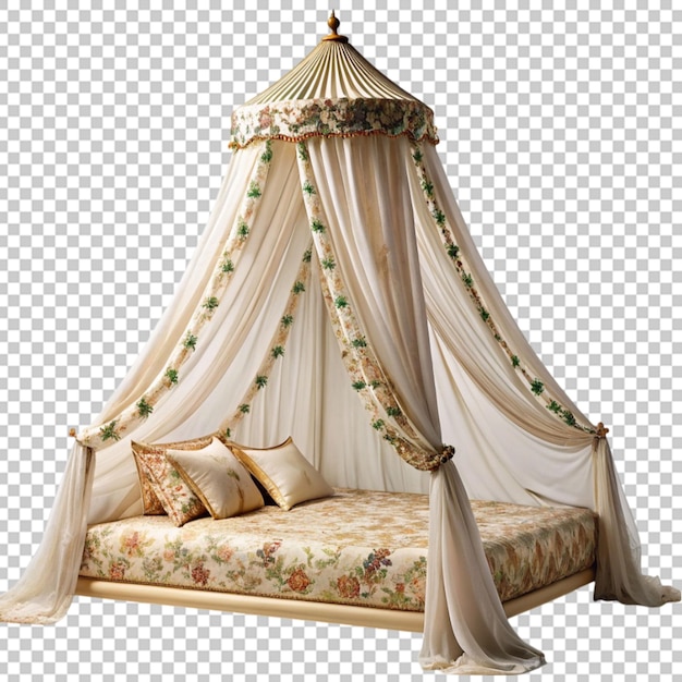 Beautiful Embroidered Silk Bed Canopy