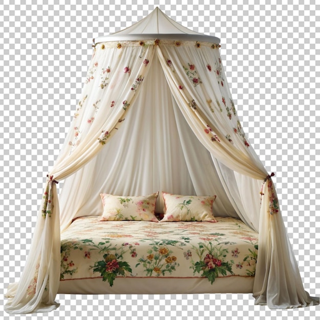 Beautiful Embroidered Silk Bed Canopy