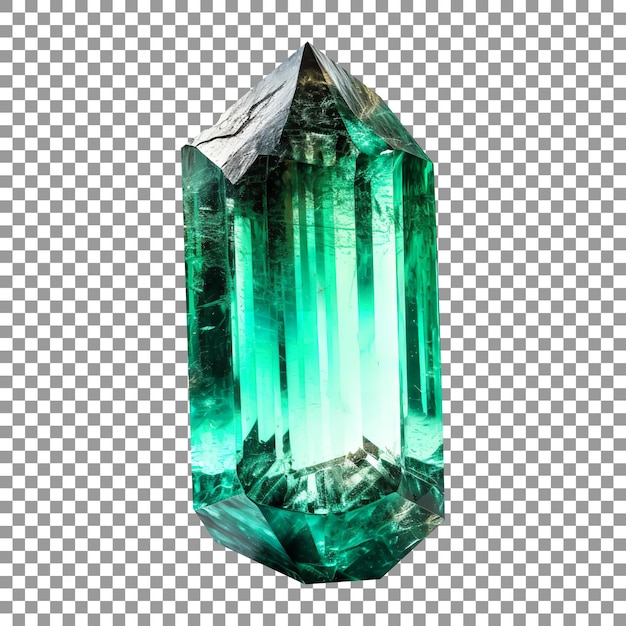 Beautiful emerald isolated on a transparent background