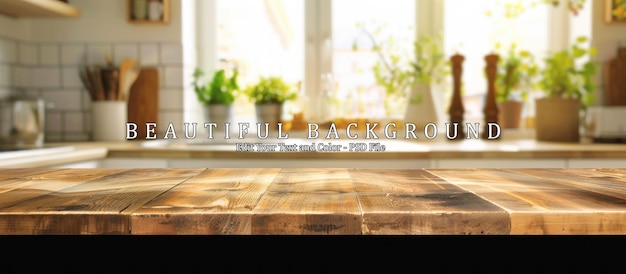 PSD beautiful empty brown wooden table top