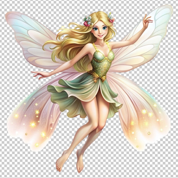 PSD beautiful fairy flying illustration