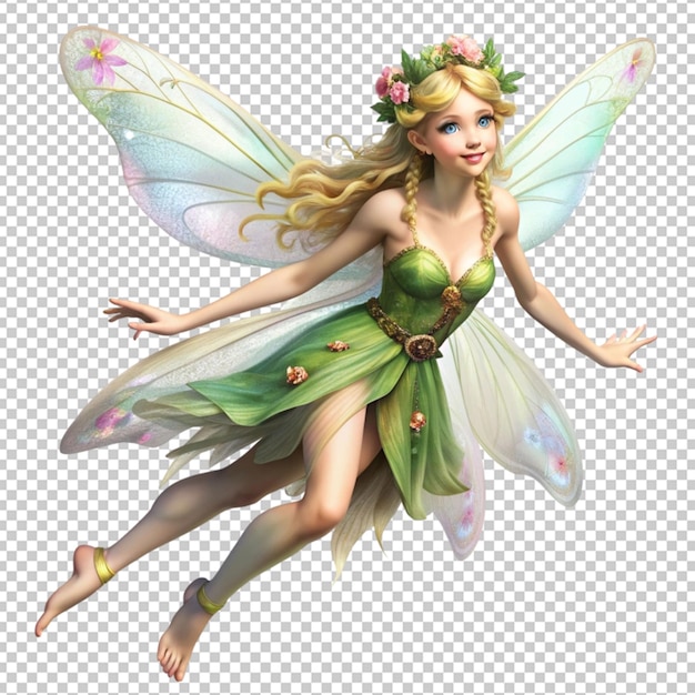 PSD beautiful fairy flying illustration