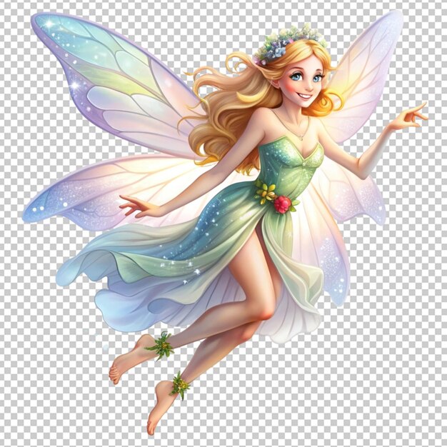 PSD beautiful fairy flying illustration