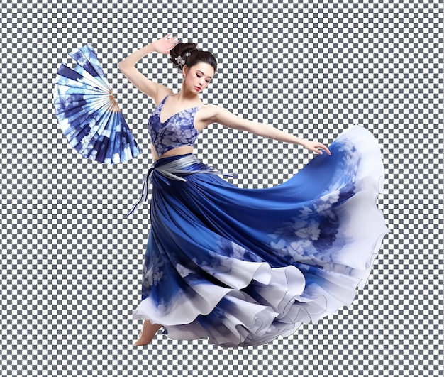 Beautiful Fan Dance Serenade isolated on transparent background