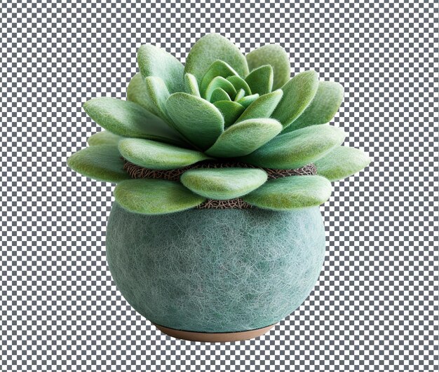 Beautiful Felt Succulent isolated on transparent background