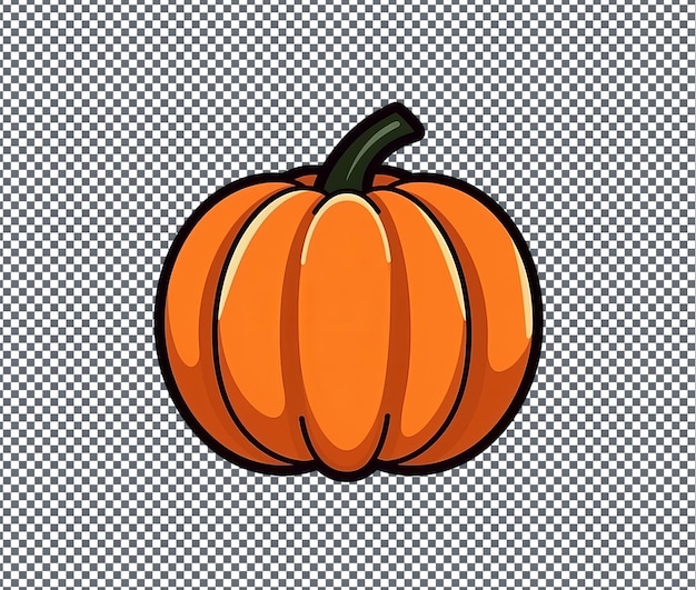 Beautiful Flat helloween pumpkin isolated on transparent background