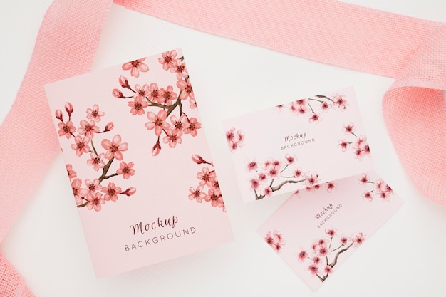 Beautiful floral invitation concept mock-up