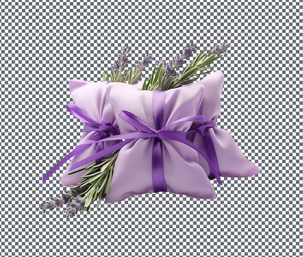 PSD beautiful fresh lavender sachets isolated on transparent background