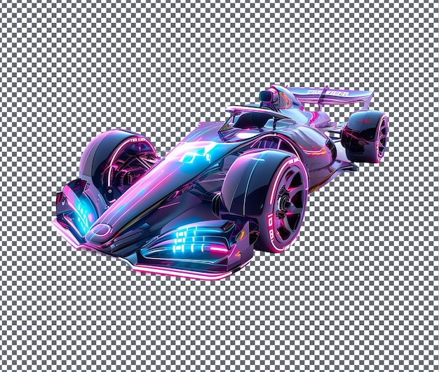 Beautiful Futuristic Racing Car isolated on transparent background