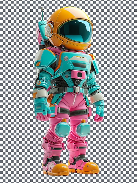 Beautiful Galactic Bounty Hunter character isolated on transparent background