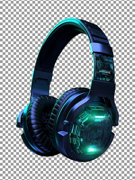 Beautiful gaming headphones isolated on transparent background