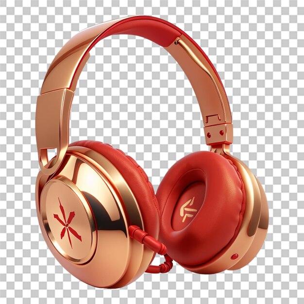 Beautiful gaming shiny headphone isolated transparent background