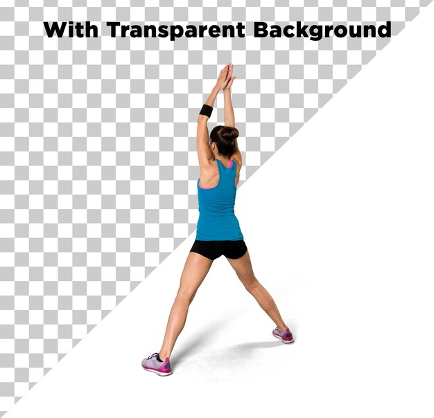 PSD beautiful girl doing execise isolated on transparent background png psd