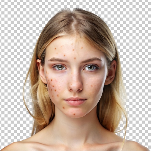 beautiful girl with pimples on the face hygiene