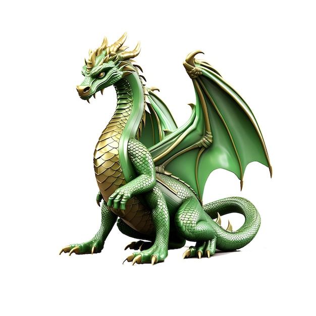 Beautiful green dragon vector image