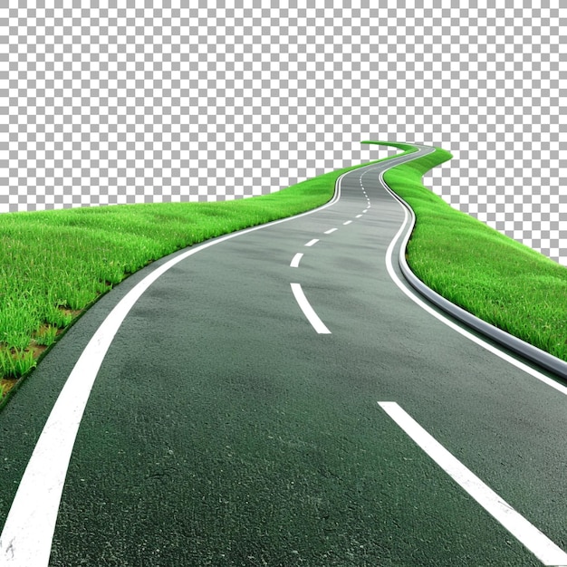 Beautiful Green Highway on Transparent Background Ai Generated