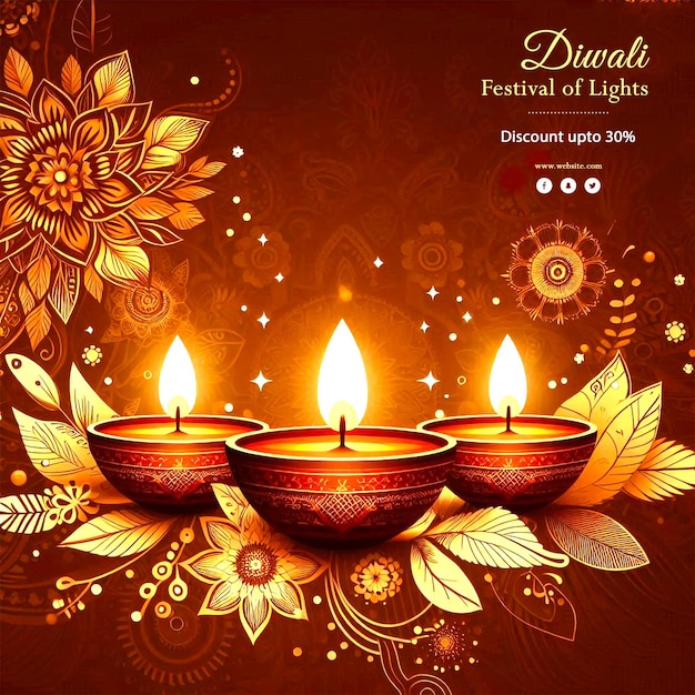 Beautiful greeting card for indian festival happy diwali