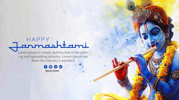 Beautiful greeting card for krishna janmashtami celebration background