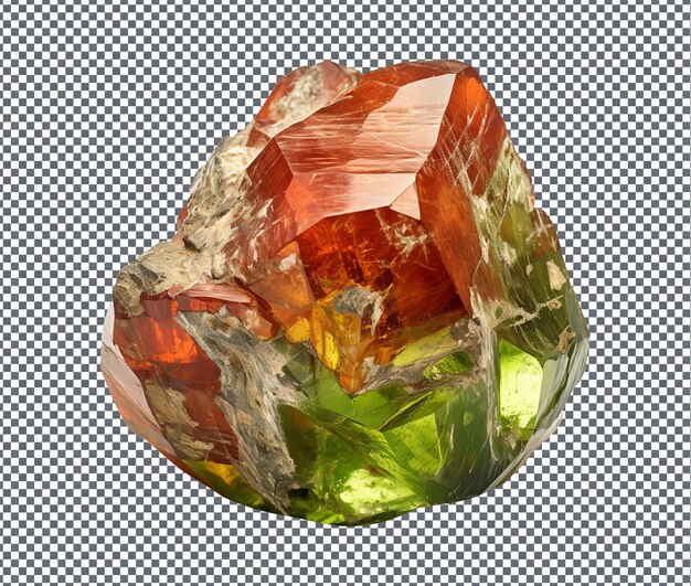 PSD beautiful grossular garmet stone isolated on transparent background