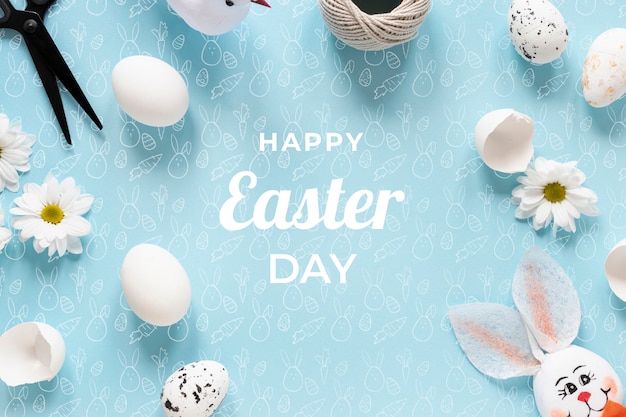 PSD beautiful happy easter concept