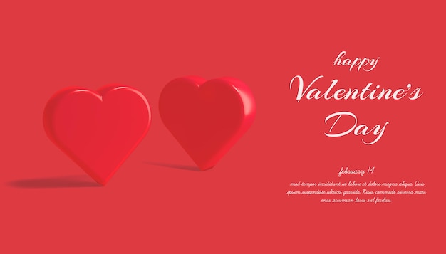 Beautiful happy valentine's day banner mockup