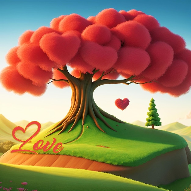 Beautiful happy Valentines Day love background psd