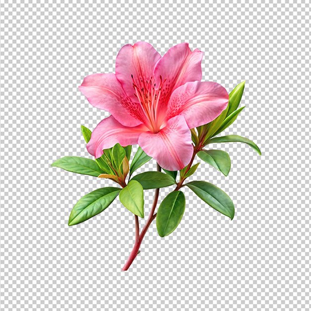 PSD beautiful harming azalea flower on transparent background