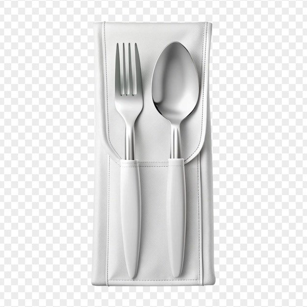 PSD beautiful high quality cutlery pouch isolated on transparent background