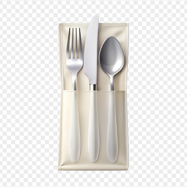 PSD beautiful high quality cutlery pouch isolated on transparent background