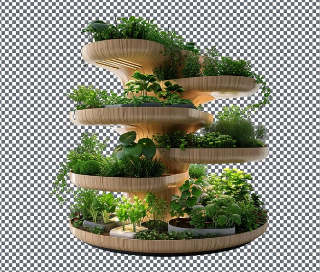 PSD beautiful hydroponicv garden isolated on transparent background