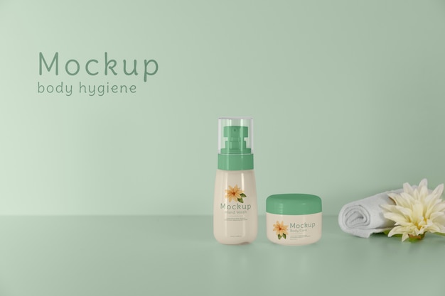 Beautiful hygiene product packaging mockup