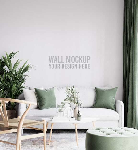 Beautiful Interior Living Room Wall Mockup