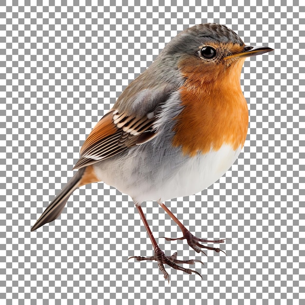 Beautiful japanese robin on transparent background