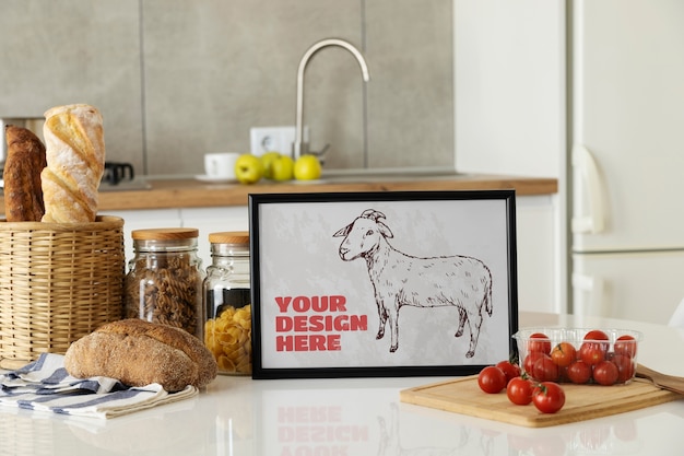 Beautiful kitchen frame mockup design