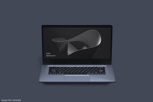 beautiful laptop mockup front view with dark light