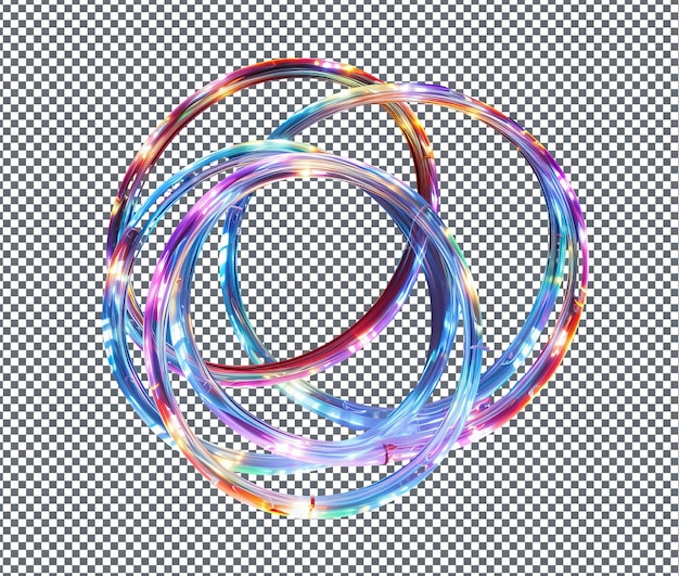 PSD beautiful led hula hoops isolated on transparent background