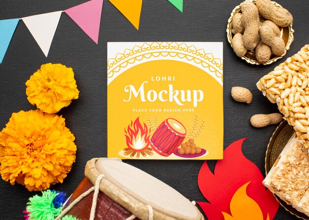 Beautiful lohri concept mock-up