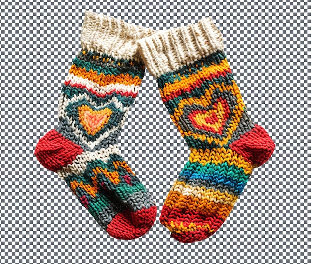 PSD beautiful love themed socks isolated on transparent background