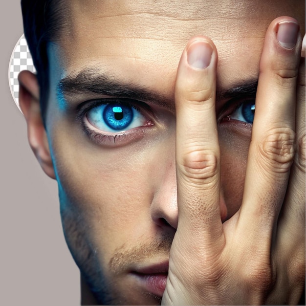 PSD beautiful macro closeup shot of a female deep eyes on transparent background