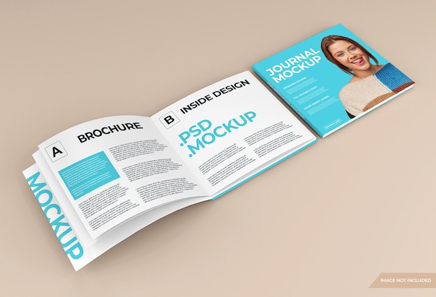 Beautiful magazine mockup in 3d rendering