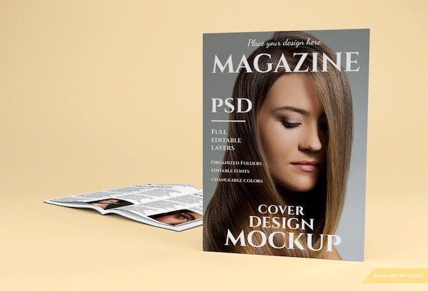 Beautiful magazine mockup in 3d rendering