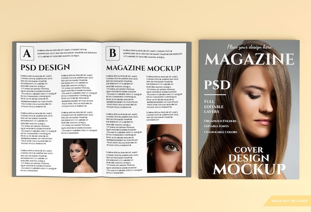 Beautiful magazine mockup in 3d rendering