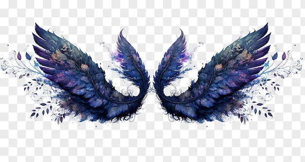 Beautiful magic watercolor angel wings