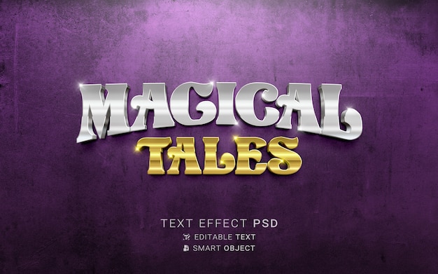 Beautiful magical tales text effect